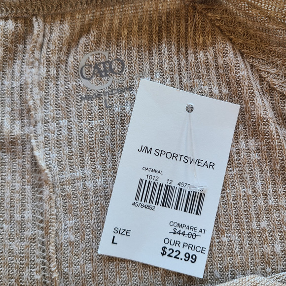 NWT Cato Jesus Cross Bling Oatmeal Blue Plaid Top Christian Religious Size L - Picture 5 of 9